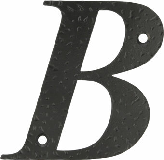 amig Huisnummer/letter B - massief gesmeed staal - 10cm - incl. bijpassende schroeven - zwart