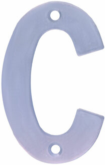 amig Huisnummer/letter C - massief Inox RVS - 10cm - incl. bijpassende schroeven - zilver - Huisnummers Zilverkleurig