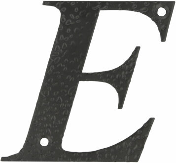 amig Huisnummer/letter E - massief gesmeed staal - 10cm - incl. bijpassende schroeven - zwart