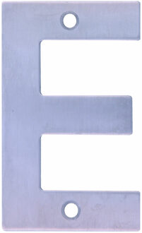 amig Huisnummer/letter E - massief Inox RVS - 10cm - incl. bijpassende schroeven - zilver