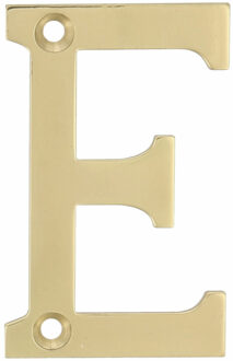 amig Huisnummer/letter E - massief messing - 10cm - incl. bijpassende schroeven - gepolijst