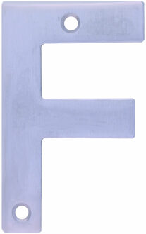 amig Huisnummer/letter F - massief Inox RVS - 10cm - incl. bijpassende schroeven - zilver