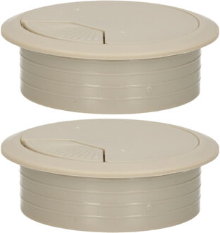 amig Kabeldoorvoer - 2x - kunststof dop met opening - Dia 60 mm x H20 mm - grijs