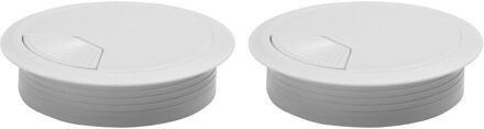 amig Kabeldoorvoer - 2x - kunststof dop met opening - Dia 60 mm x H20 mm - wit