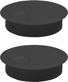 amig Kabeldoorvoer - 2x - kunststof dop met opening - Dia 60 mm x H20 mm - zwart