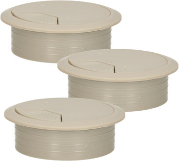 amig Kabeldoorvoer - 3x - kunststof dop met opening - Dia 60 mm x H20 mm - grijs