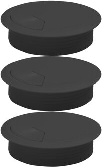 amig Kabeldoorvoer - 3x - kunststof dop met opening - Dia 60 mm x H20 mm - zwart