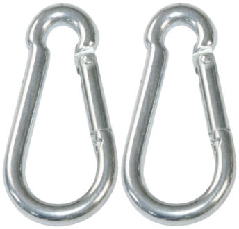 amig Karabijnhaak - 2x - gegalvaniseerd staal - 7 x 70mm - 70kg - musketonhaak