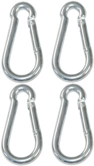 amig Karabijnhaak - 4x - gegalvaniseerd staal - 7 x 70mm - 70kg - musketonhaak