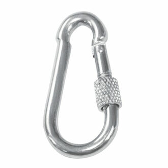 amig Karabijnhaak met schroefsluiting - 1x - 10 x 100mm gegalvaniseerd staal - 120kg - musketonhaak