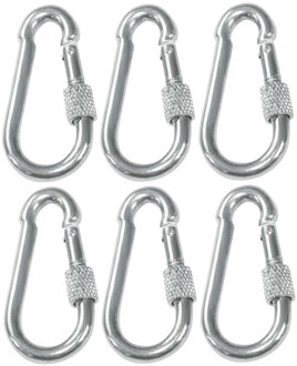 amig Karabijnhaak met schroefsluiting - 6x - 10 x 100mm gegalvaniseerd staal - 120kg - musketonhaak