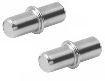 amig Kastplankdragers/steunen - 40x stuks - metaal - zilver - D5 x L16 mm