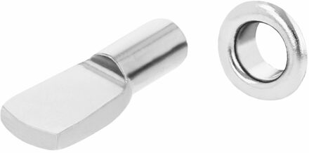 amig Kastplankdragers/steunen - 8x stuks - metaal - zilver - D5 x L20 mm