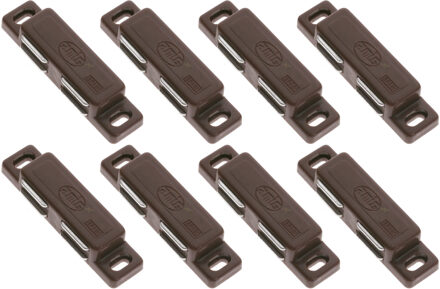 amig magneetsnapper/deurmagneet - 8 stuks - bruin - 7.6 x 1.8 x 1.4 cm - 6 kg