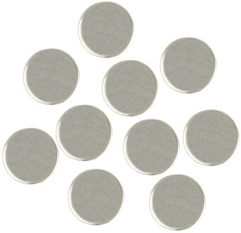 amig Magneten setje rond - zilver - 10x stuks - 14 x 4 mm - Hobby artikelen/Memobord/Koelkast