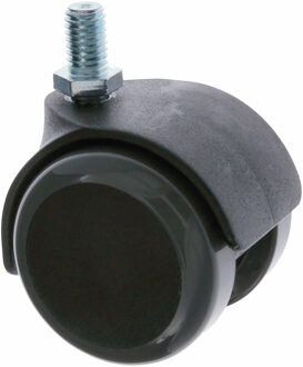 amig Meubelwiel - zwenkwiel met PU loopvlak - 1x - D50mm - M8 schroefbevestiging - 50kg - zwart