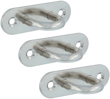 amig Oogplaat - 3x - 4.5 x 1.5cm - AISI 316 rvs - vastzetplaat - voor buiten