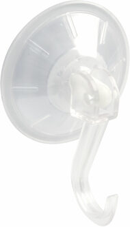 amig Ophanghaken met zuignap - 2x - kunststof - transparant - diameter 5,5 cm