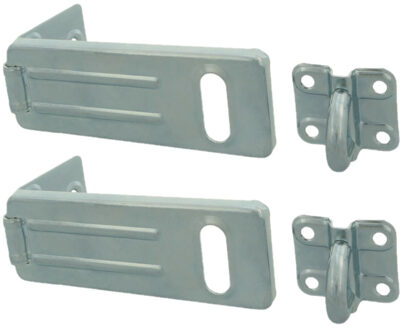 amig Overvalsluiting/kistoverval - 2x - voor hangsloten - 118 x 45mm - verzinkt staal