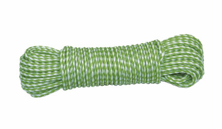 amig Paracord touw - 10 meter - D4mm - 100kg - PP/PE - lichtgroen/wit - Touw