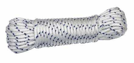 amig paracord touw - 20 meter - D4mm - 400kg - nylon/polyester - wit/blauw