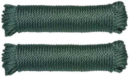 amig paracord touw - 2x - 10 meter - D5mm - 110kg - polypropyleen - groen
