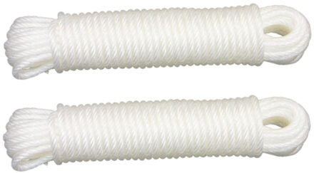 amig paracord touw - 2x - 15 meter - D5mm - 110kg - PE/PVC - wit