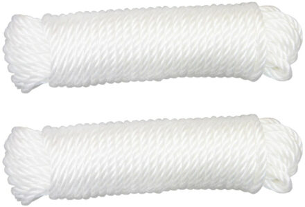 amig paracord touw - 2x - 15 meter - D5mm - 110kg - polypropyleen - wit
