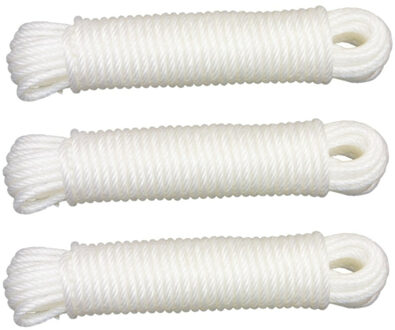amig paracord touw - 3x - 10 meter - D5mm - 110kg - PE/PVC - wit