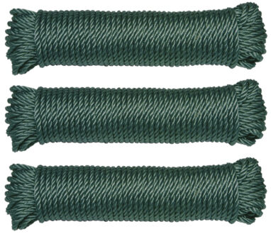 amig paracord touw - 3x - 10 meter - D5mm - 110kg - polypropyleen - groen