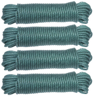 amig paracord touw - 4x - 20 meter - D5mm - 110kg - PE/PVC - groen