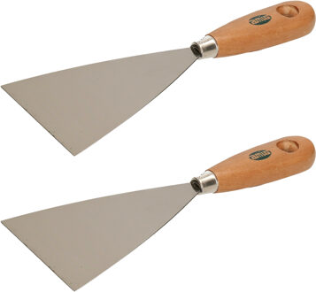 amig Plamuurmes - 2x - werkbreedte 100 mm - conisch geslepen staal - houten greep