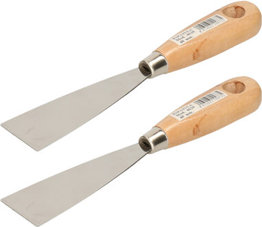 amig Plamuurmes - 2x - werkbreedte 40 mm - roestvrij staal - hout - Plamuurmessen