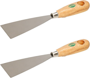 amig Plamuurmes - 2x - werkbreedte 60 mm - conisch geslepen staal - houten greep