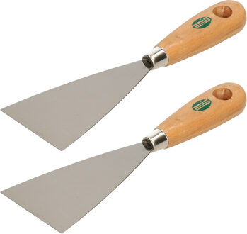 amig Plamuurmes - 2x - werkbreedte 70 mm - staal - hout - Plamuurmessen