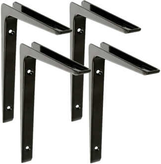amig Plankdrager - 4x - planksteun - van aluminium - gelakt zwart - H200 x B150 mm