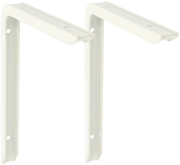 amig Plankdrager/planksteun - 2x - aluminium - gelakt wit - H150 x B100 mm - max gewicht 90 kg - Plankdragers
