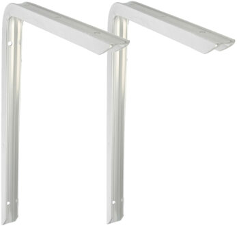 amig Plankdrager/planksteun - 2x - aluminium - gelakt zilver - H250 x B150 mm - max gewicht 50 kg