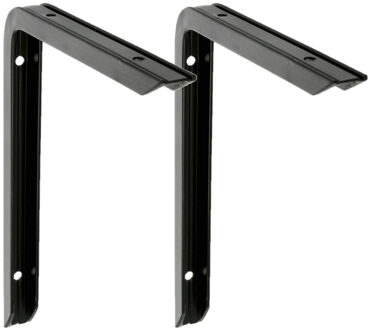 amig Plankdrager/planksteun - 2x - aluminium - gelakt zwart - H150 x B100 mm - max gewicht 90 kg