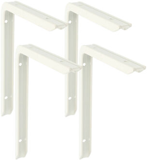 amig Plankdrager/planksteun - 4x - aluminium - gelakt wit - H120 x B80 mm - max gewicht 75 kg