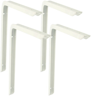 amig Plankdrager/planksteun - 4x - aluminium - gelakt wit - H300 x B200 mm - max gewicht 30 kg