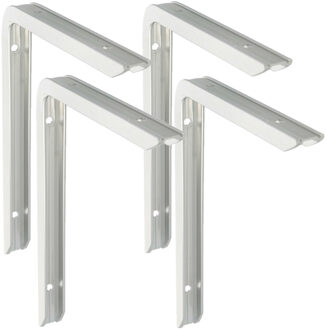 amig Plankdrager/planksteun - 4x - aluminium - gelakt zilver - H200 x B150 mm - max gewicht 60 kg