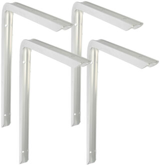 amig Plankdrager/planksteun - 4x - aluminium - gelakt zilver - H350 x B200 mm - max gewicht 45 kg