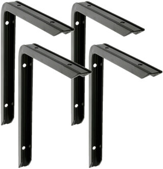 amig Plankdrager/planksteun - 4x - aluminium - gelakt zwart - H120 x B80 mm - max gewicht 75 kg