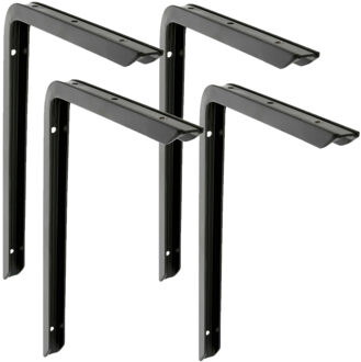 amig Plankdrager/planksteun - 4x - aluminium - gelakt zwart - H250 x B150 mm - max gewicht 50 kg