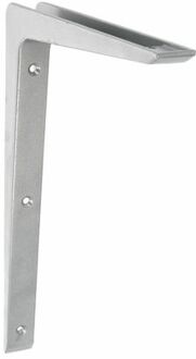 amig Plankdrager/planksteun - aluminium - gelakt zilvergrijs - H300 x B200 mm - Plankdragers Zilverkleurig