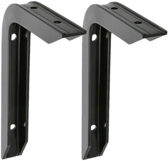 amig Plankdrager/planksteun van aluminium - 2x - gelakt zwart - H150 x B100 mm - heavy support - Plankdragers