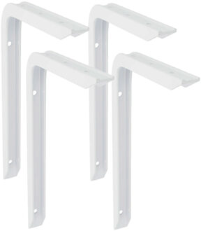 amig Plankdrager/planksteun van aluminium - 4x - gelakt wit - H300 x B200 mm - heavy support