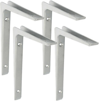 amig Plankdrager/planksteun van aluminium - 4x - gelakt zilvergrijs - H200 x B150 mm