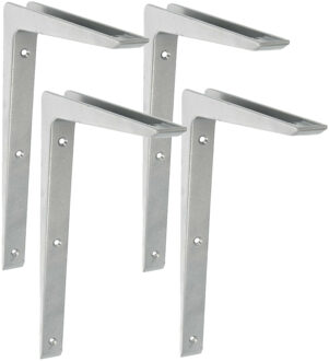 amig Plankdrager/planksteun van aluminium - 4x - gelakt zilvergrijs - H300 x B200 mm